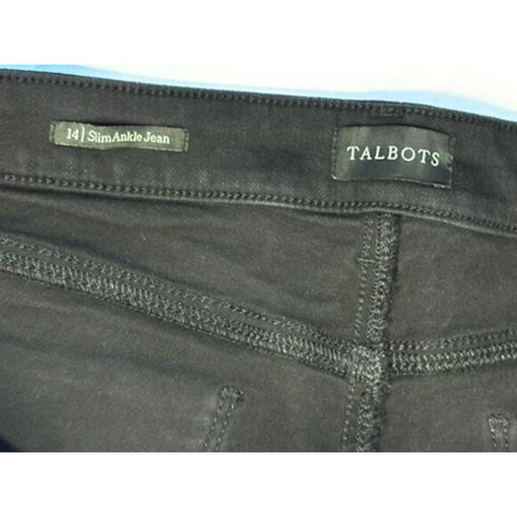 Talbots Slim Ankle Jean‎ 14 Stretch Black Goth Tailored Soft Casual - Picture 3 of 11